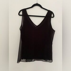 White House Black Market Black Double Lined Tank Top
